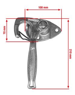 Winkelhebelverschluss Größe 1 mit Federsicherung – sicheres Schließen der Hinterklappe am Böckmann Pferdeanhänger