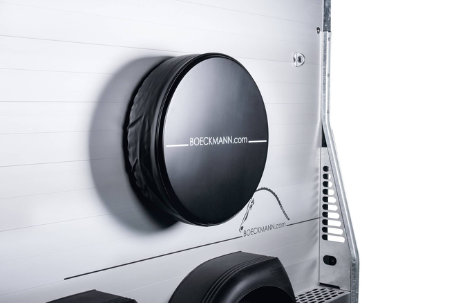 Reserveradüberzug für die Böckmann Pferdeanhänger.