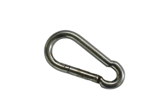 Karabinerhaken, Karabiner, Haken
Laenge: 80 mm   Drahtstaerke: 8 mm   Edelstahl von Boeckmann
Länge: 80 mm  .Drahtstärke: 8 mm  .Edelstahl von Böckmann