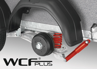 Tiefergelegtes WCF-Fahrwerk für die Böckmann Pferdeanhänger.