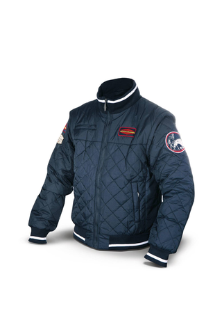 Böckmann Blouson Jacke für Kinder in blau. Sie lässt sich mühelos in eine Weste umfunktionieren.
Böckmann Kollektionsartikel Shop