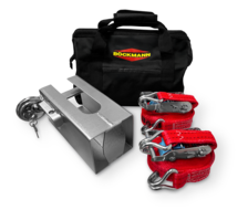 Tasche schwarz mit Böckmann Raute. inklusive 2 Stück Spanngurte und 1 Diebstahlsicherung.