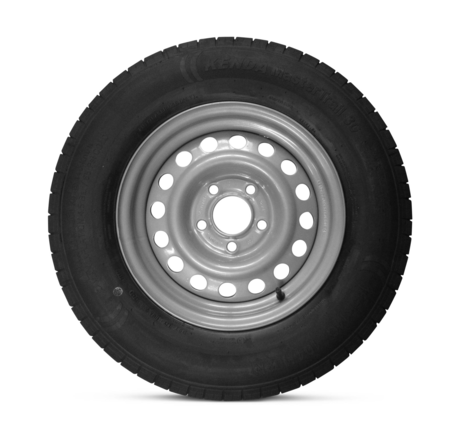 Einen Reifen mit einer 5 Loch Felge und einer Reifenbreite von 185mm. Tragfähigkeitsindex 104N und 14" Zoll.