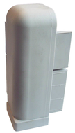 Deckelecke in grau aus Kunstoff  200 mm hoch für ALU Deckel von Boeckmann