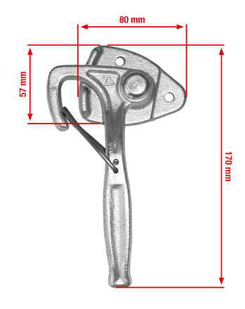 Winkelhebelverschluss Größe 0 mit Federsicherung – sicheres Schließen der Hinterklappe am Böckmann Pferdeanhänger“