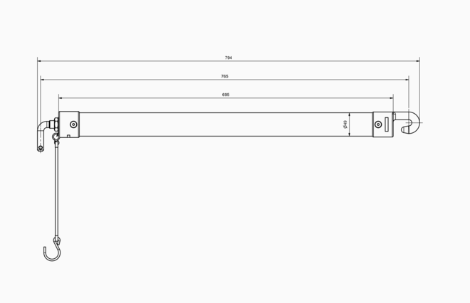 Boxenstange Big Master für hinten gepolstert (Artikel-Nr.: 1087153) für Pferdeanhänger von Böckmann.