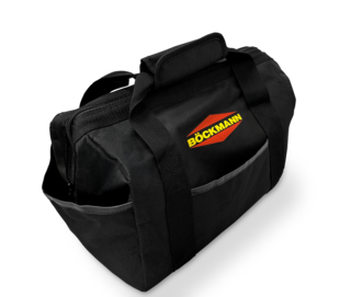 Tasche schwarz mit aufgedruckter Böckmann Raute und 2 mal Haltegriffen.