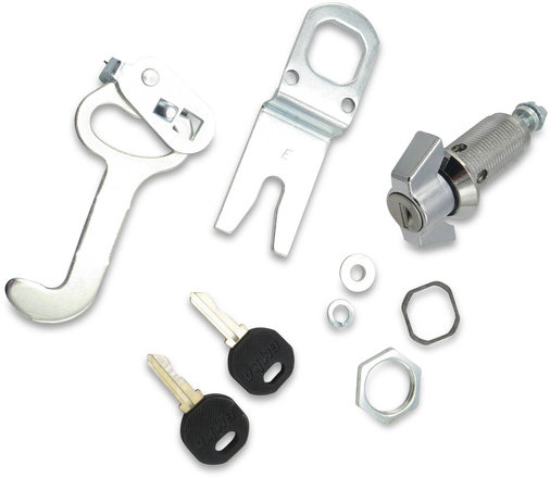 Deckelverschluß-Set für 200 mm Aluminiumdeckel – inkl. Schloß, 2 Schlüssel & Gegenhalter für Böckmann Anhänger.