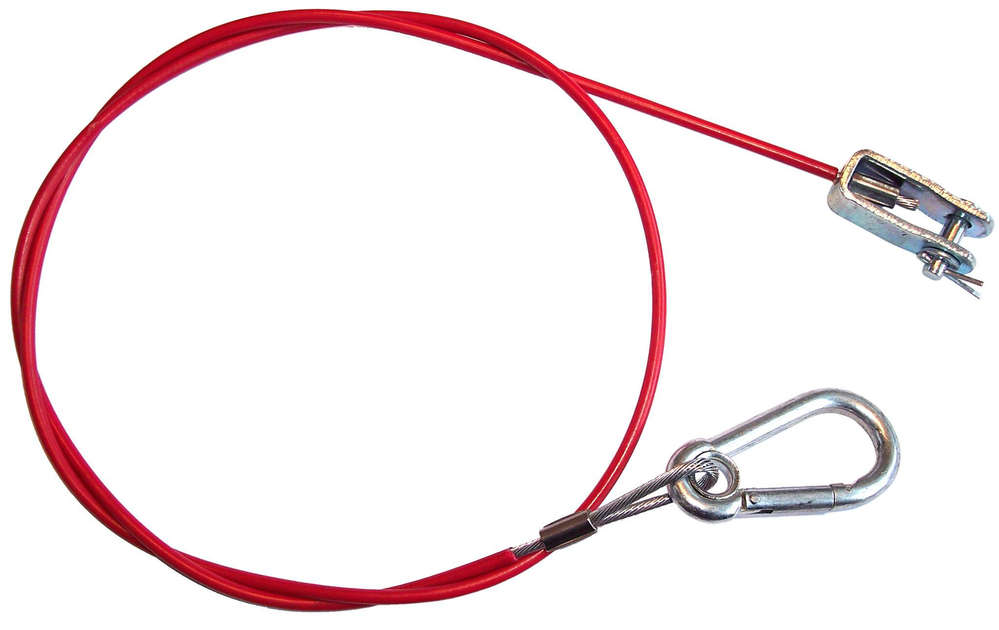 Abreißseil 100 Cm Mit Gabelkopf & Karabiner – Sicherungsseil Für Anhänger & Wohnwagen, Rot