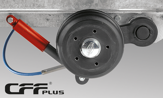 CFF-Plus Fahrgestell inklusive Radstoßdämpfern für die Böckmann Pferdeanhänger.