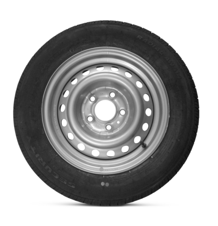 Ein Reifen mit einer 5-Loch Felge und einer Reifenbreite von 185mm und einen Tragfähigkeitsindex von 93N. 14".