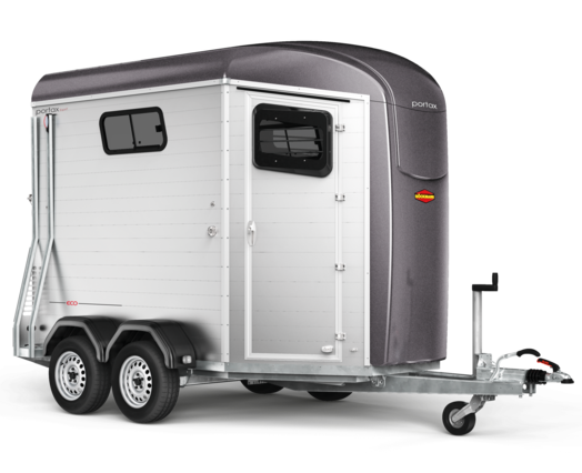 Der Pferdeanhänger Portax Esprit Eco von Böckmann.
Boeckmann Portax Esprit Eco Modell in Schiefergrau-Metallic
Portax Esprit Eco, schiefergrau-metallic