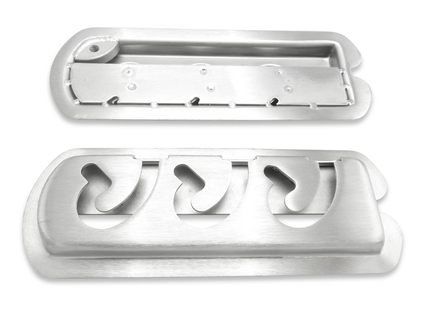 Boxenstangenträger hinten links – Teil des MSS, sichere Außenentriegelung, höhenverstellbar für Böckmann Pferdeanhänger.