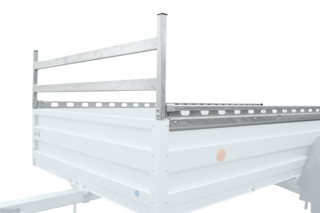 Nachrüstsatz Profi-PAKET: Stirnwand- und Seitenwandgalerie für Tieflader für optimale Ladungssicherung.