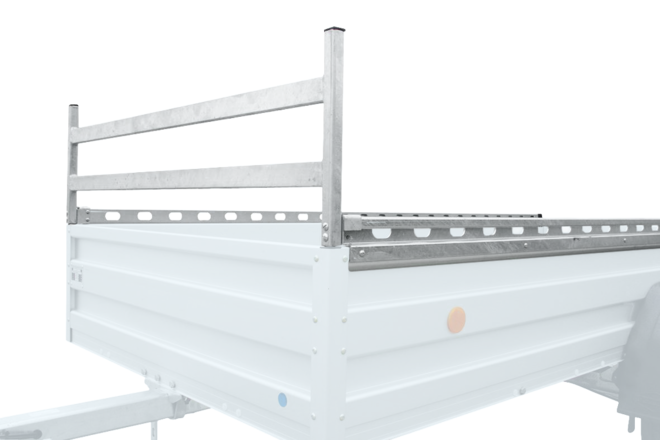 Nachrüstsatz Profi-PAKET: Stirnwand- und Seitenwandgalerie für Tieflader für optimale Ladungssicherung.