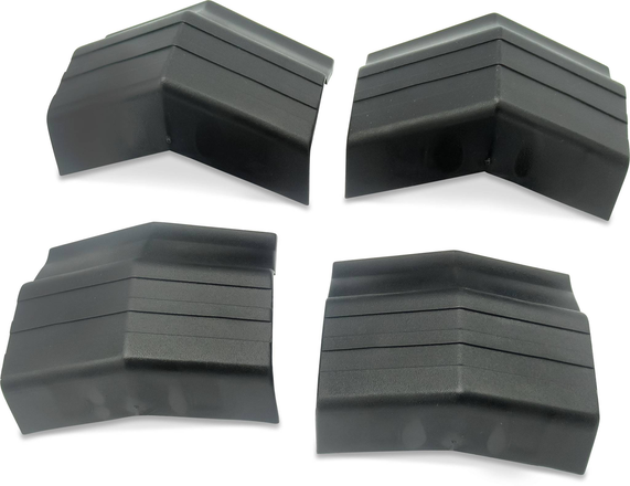 Böckmann Endkappenset mit 2 flachen & 2 spitzen Eckkappen zum Aufklicken auf die Stöße der Haubenzierleiste.