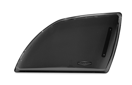 Hochwertige Fensterscheibe für Pferdeanhänger – sorgt für bessere Luftzirkulation und mehr Komfort beim Pferdetransport.