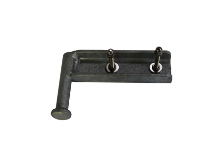 Verzinkter Gegenhalter 150 mm links für Pendelklappe an Böckmann Kippanhängern – für reibungslosen Kippvorgang.