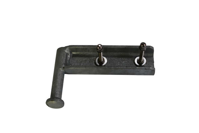 Gegenhalter links fuer Pendelklappe von Kippanhaengern, verzinkt von Boeckmann   Laenge 150 mm
Gegenhalter links für Pendelklappe von Kippanhängern, verzinkt von Böckmann  .Länge 150 mm