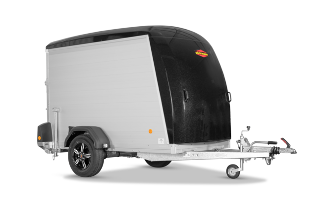 Böckmann Kofferanhänger Tieflader Einachser mit Polyesterbug und -haube KT-PB-AL 2513-15 F (25)