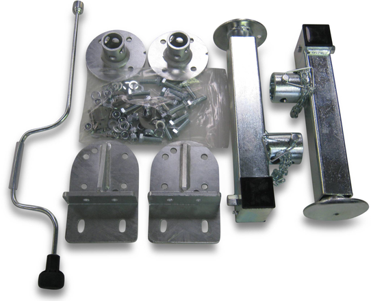 Nachrüstsatz Teleskopkurbelstützen für Böckmann Kipper- und Hochlader Anhänger – stabil, robust und leicht zu bedienen.