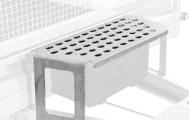 Robuste Schaufelablage aus verzinktem Stahl für Böckmann Baumaschinenanhänger & Kommunaltransporter – massiver Halt.“