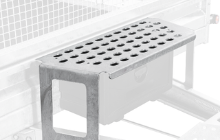 Robuste Schaufelablage aus verzinktem Stahl für Böckmann Baumaschinenanhänger & Kommunaltransporter – massiver Halt.“