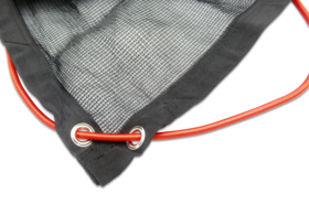 Böckmann feinmaschiges Anhängernetz aus robustem PE-Material für sichere Ladungssicherung von losem Material beim Transport.