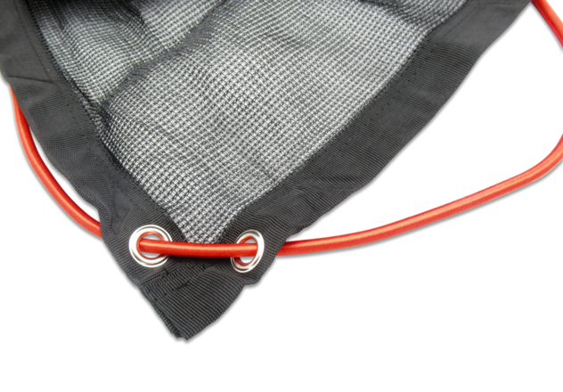 Böckmann feinmaschiges Anhängernetz aus robustem PE-Material für sichere Ladungssicherung von losem Material beim Transport.