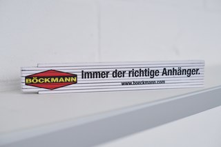 Der Böckmann Zollstock eignet sich für alle üblichen Abmessungen.
Böckmann Kollektionsartikel Shop
