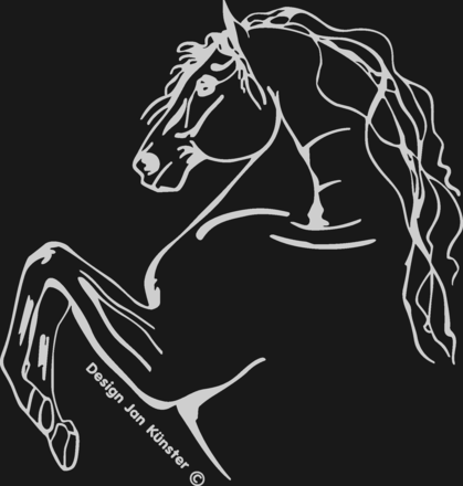 Böckmann Dekor für Pferdeanhänger Andalusier in der Farbe silber.