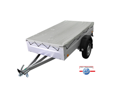 Wetterfeste Flachplane für TPV Anhänger – schützt die Ladung zuverlässig vor Regen, Schmutz und anderen Witterungseinflüssen.