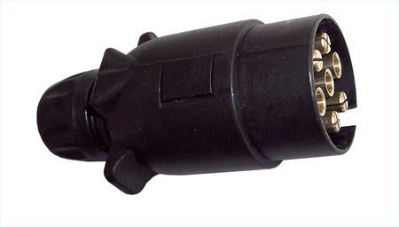 Anschlussstecker Kunstoff,   Fahrzeug 7 polig, mit Flachsteckern von Boeckmann
Anschlussstecker Kunstoff,  .Fahrzeug 7 polig, mit Flachsteckern von Böckmann