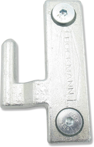 Hinge leaf and threaded plate mounted in the direction of travel, righ