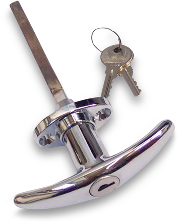 T-Außentürgriff mit Zylinder für Böckmann Anhänger.