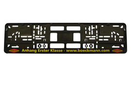 Kennzeichen, Halterung, PKW, einzeilig
Kunstoff Kennzeichen fuer PKW Anhaegner mit Logo
Kunstoff Kennzeichen für PKW Anhägner mit Logo