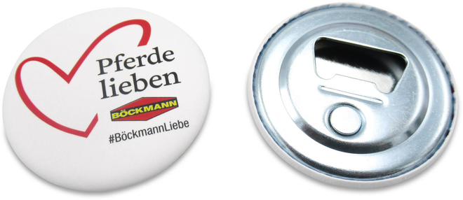 Magnetischer Bierflaschenoeffner von Boeckmann mit "Pferde lieben"
Magnetischer Bierflaschenöffner von Böckmann mit "Pferde lieben"
