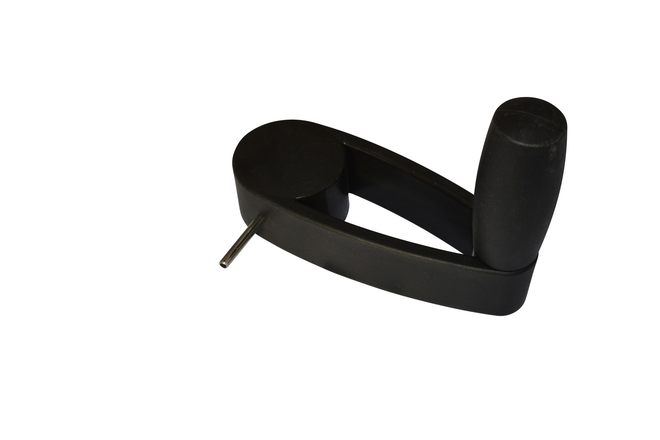 Kunststoffkurbel für das Automatik-Stützrad für Böckmann Anhänger erleichtert Heben und Senken des Rads.