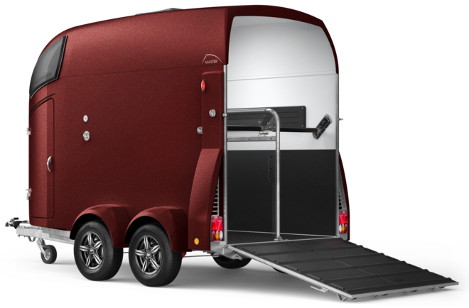 Master 21 in rot-metallic, schraeg, Deichsel links
Master 21 in rot-metallic, schraeg, Deichsel links
Master 21, offen, Zubehoer, rot-metallic