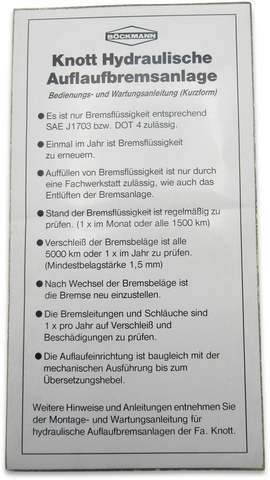 Betriebsanleitung Hydraulische Auflaufbremsanlage von Boeckmann
Betriebsanleitung Hydraulische Auflaufbremsanlage von Böckmann
