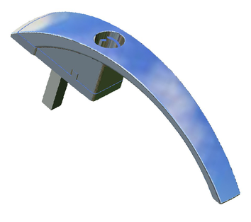 Abschließbarer, rund anliegender Griff für Böckmann Pferdeanhänger schützt vor unbefugtem Öffnen und minimiert Führstrick-Verhaken.