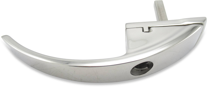 Abschließbarer, rund anliegender Griff für Böckmann Pferdeanhänger schützt vor unbefugtem Öffnen und minimiert Führstrick-Verhaken.