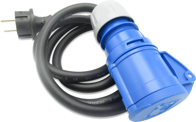 CEE-Adapterkabel mit Stecker, spritzwassergeschuetzt, von Boeckmann
CEE-Adapterkabel mit Stecker, spritzwassergeschützt, von Böckmann