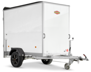 Böckmann Kofferanhänger Tieflader mit Sandwichbordwänden KT-SW 2513/135 M mit V-Deichsel.