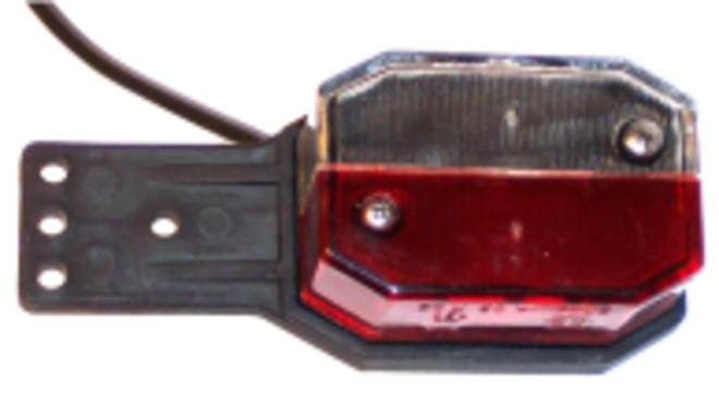 Positionsleuchte Flexipoint rot/weiß mit Gummihalter für Böckmann Anhänger, inkl. 500 mm DC Flachkabel – sichere und einfache Montage.